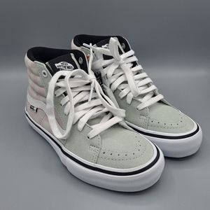 NEW Women Vans SK8-Hi Checkerboard Silver Smoke Violet Purple Sneaker Shoes Sz 5